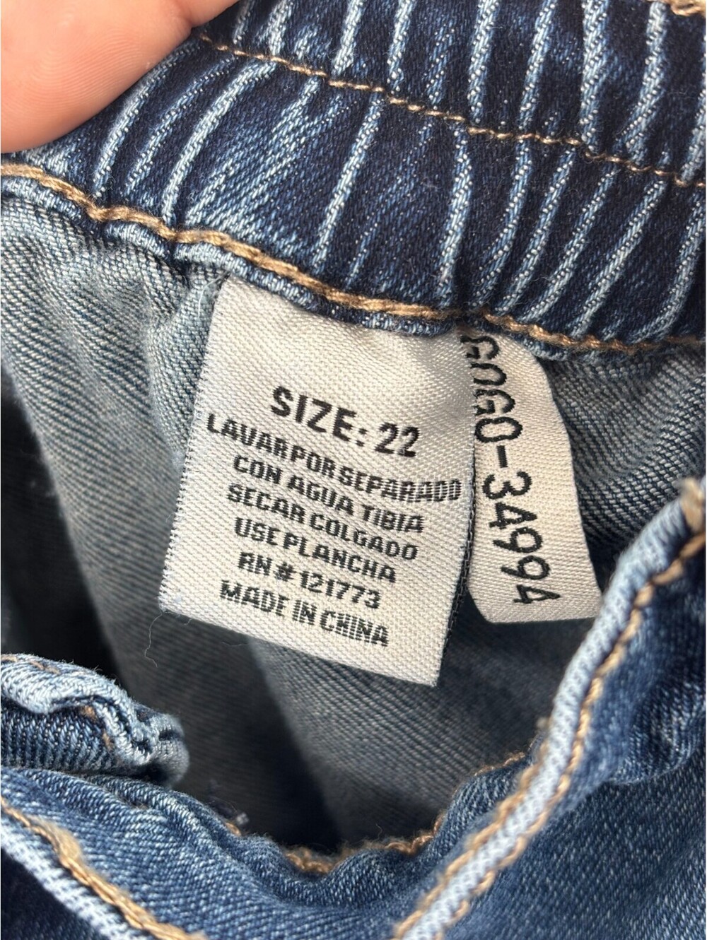 Gogo Jeans Women Skater Jeans Collection Blue Denim Cargo Pockets Wide Leg Sz 22 - Picture 6 of 7